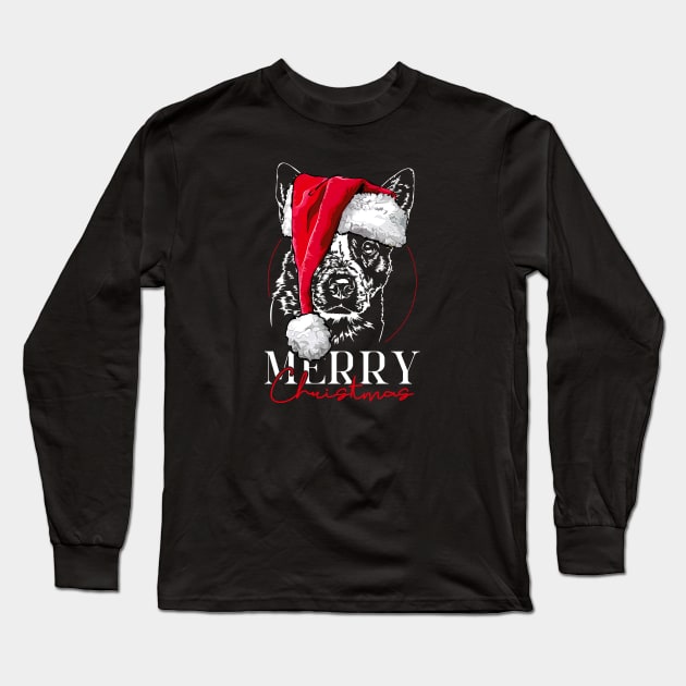 Funny Santa Australian Cattle Dog Merry Christmas dog mom Long Sleeve T-Shirt by wilsigns